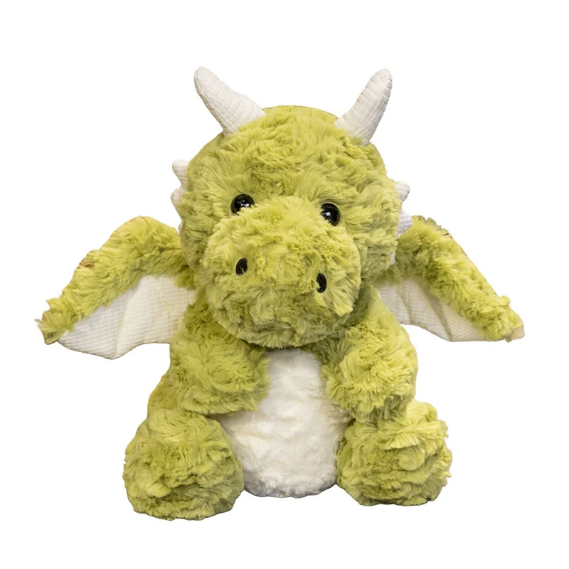 Plush toy soft sitting dragon with wings