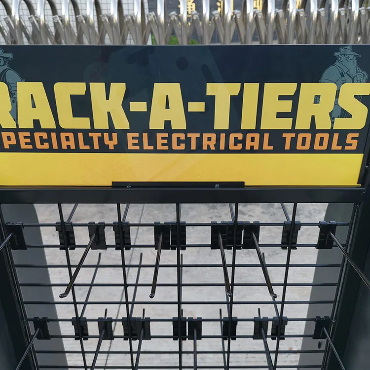 Custom Free Standing Wire Display Rack Metal Rotating Floor Hanging Display Stands With Hook