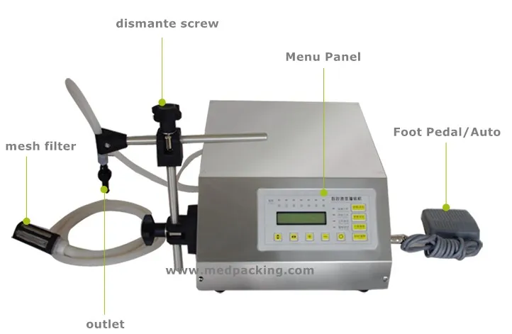 Liquid Filling Machine Pump Numerical Filler Digital Control 5ml to 3500ml Drink Water GFK160