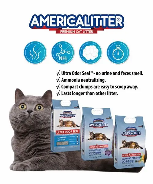 Hot Seller Bentonite Cat Litter America Litter Ultra Odor Seal Arena Para Gatos Bentonite Cat Litter