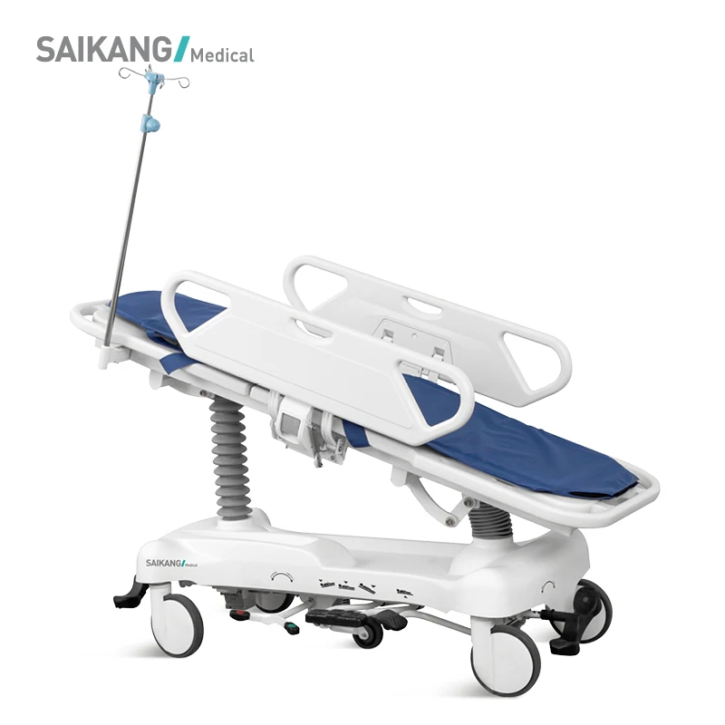 SKB041-2 SAIKANG Гидравлический 4 функция складной операция Соединительная медицинские пациента Транспортная Тележка для носилок