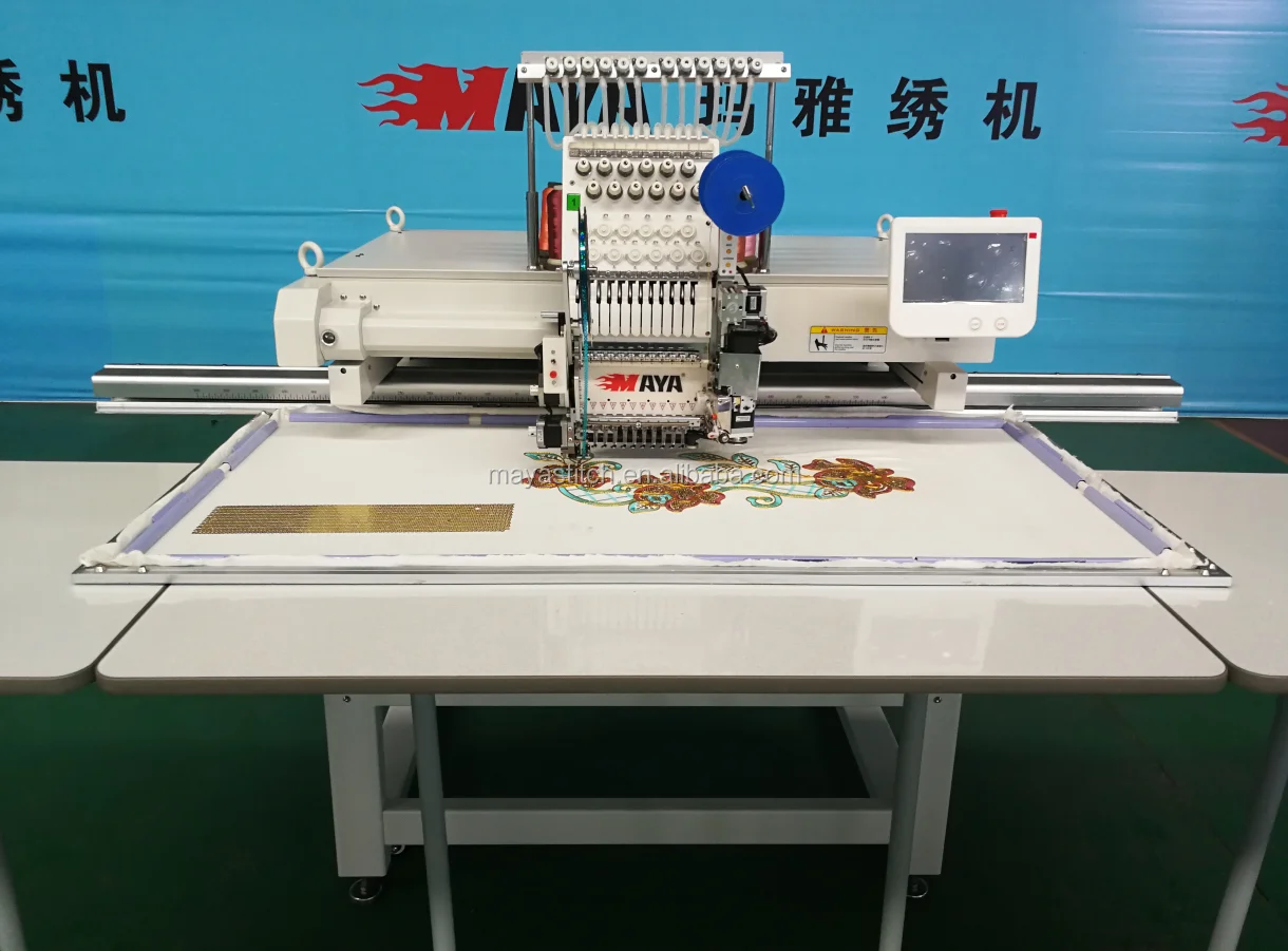 HIGH SPEED SINGLE HEAD TUBULAR/ CAP MAYA  EMBROIDERY MACHINE WITH BIG WORKING AREA