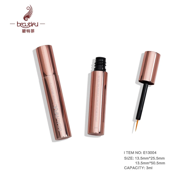 3ml aluminum empty eyelashes mascara containers bottle/packaging,eyelash bottle tube, rose gold eyelash bottle