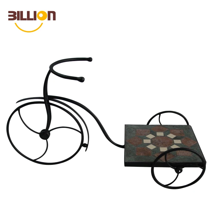 New Design Metal Craft Bicycle Flower Pot Garden Solar Light Pot