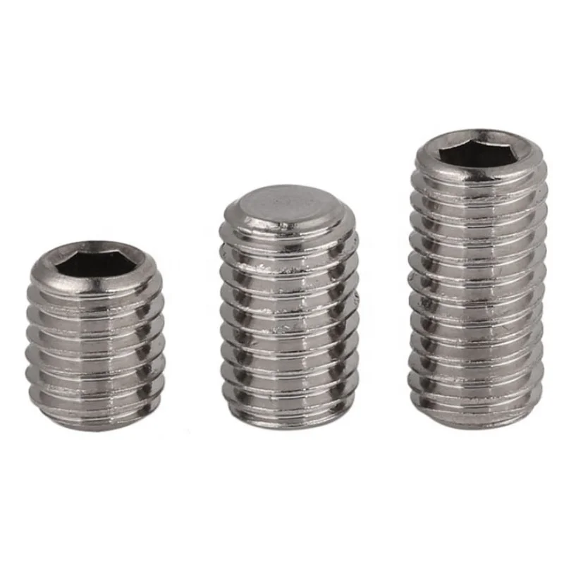 din913 set screw stainless steel hexagon socket set screws with flat point