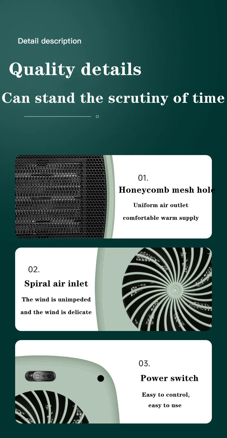 Hot Air Heater Fan Household PTC Electric Rechargeable Small Heater With Heating And Fan Winter Warm