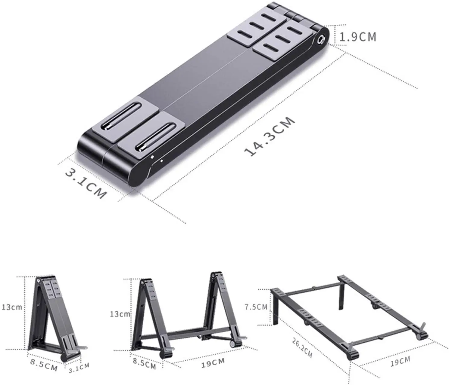 3 in 1 ergonomic  laptop stand Non-slip Desktop Notebook Holder multi laptop arm sleeve with stand 10-15.6 inches