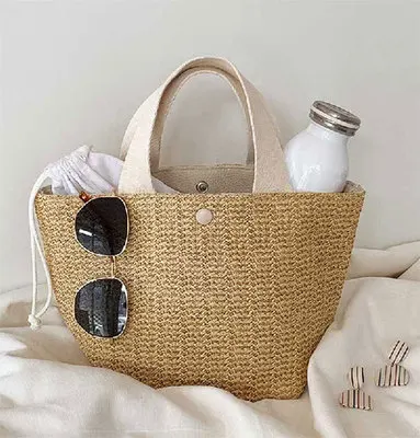 x014, New model customized beach bag bucket bag custom straw bag