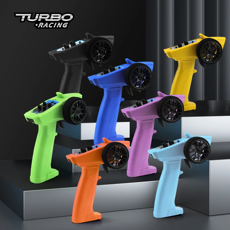 P31 Turbo Racing 91803G-B Knob Version Colorful 2.4GHz 3CH Radio Transmitter Remote Controller with Receiver for RC Car Boat