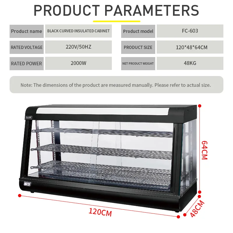 Heating display cabinet Fast food restaurant food heater Hotel restaurant Cake display cabinet 1200MM