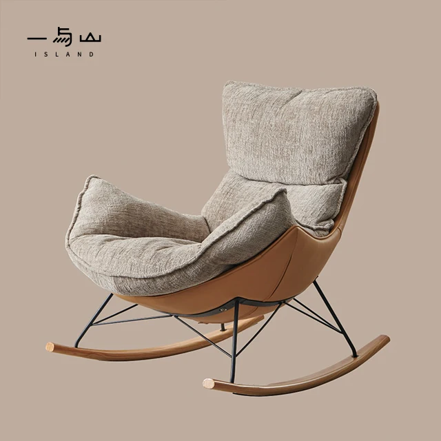 Manufactory High Quality Fabric lounge Rocking Sofa with 70%  Down-filled  For Living Room