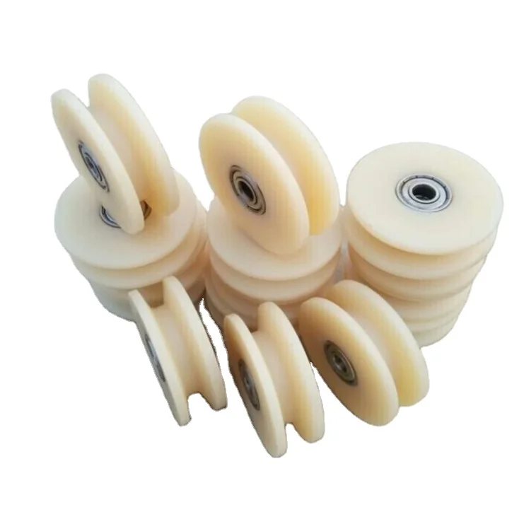 OEM nylon small pulley U or V groove pulley with bearing