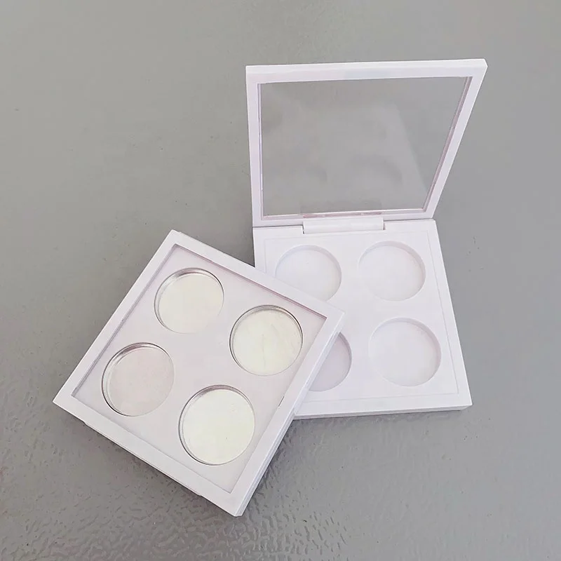 LZ Pack Stock 100pcs Square Inner 26.5mm Lipstick Case Custom Logo Magnetic Closure Cosmetics Eyeshadow Palette With Window