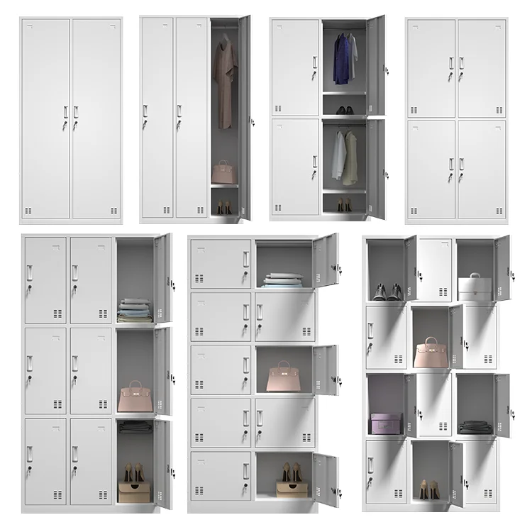 Mesh Sliding Door Cloth Locker Steel Lockable Wardrobe Metal Wardrobe For School