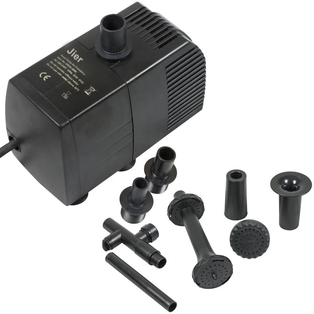 Jier 800 GPH Electric Aquarium Water Pump Thermally Protected For Pond Hydroponic System With Fountain Head ETL CE Approval