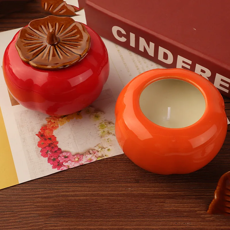 China Manufacture Valentines Private Label All Is Well Beautiful Design Aromatherapy Oil Fragrance Persimmon Jars Scented Candle