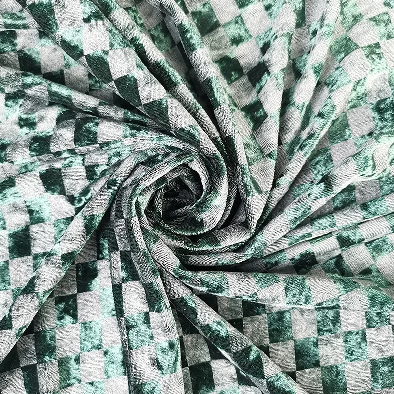 CRUSH VELVET FABRIC ICE VELVET KS KOREAN STRETCH FOIL PRINT VELOUR WARP KNITTING KOREA POLYESTER SPANDEX FOR DRESS INDIA