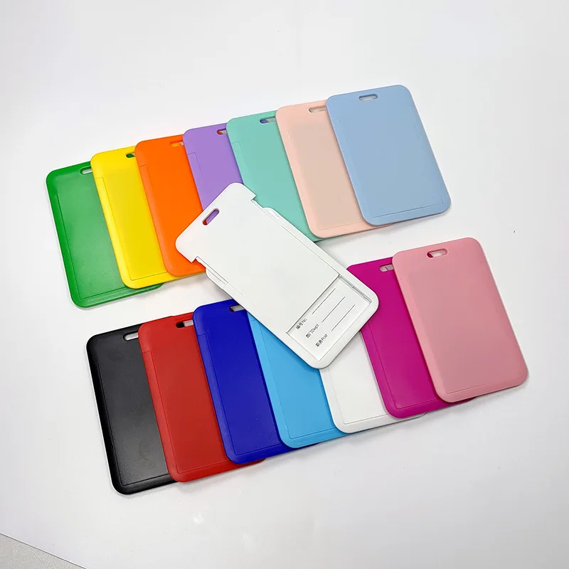 Wholesale Custom Design UV Print ABS Plastic ID Card Holder Staff Lanyard Card Holder ID Badge Card Holder