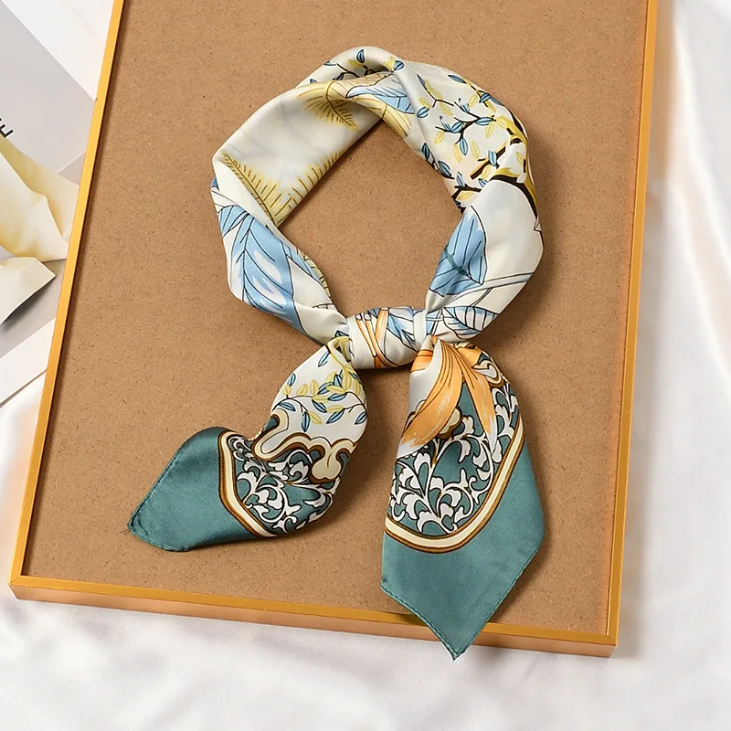 Платок женский из пашмины роскошная дизайнерская Бандана с геометрическим узором квадратный шейный платок шарф-повязка для волос 70 Х70