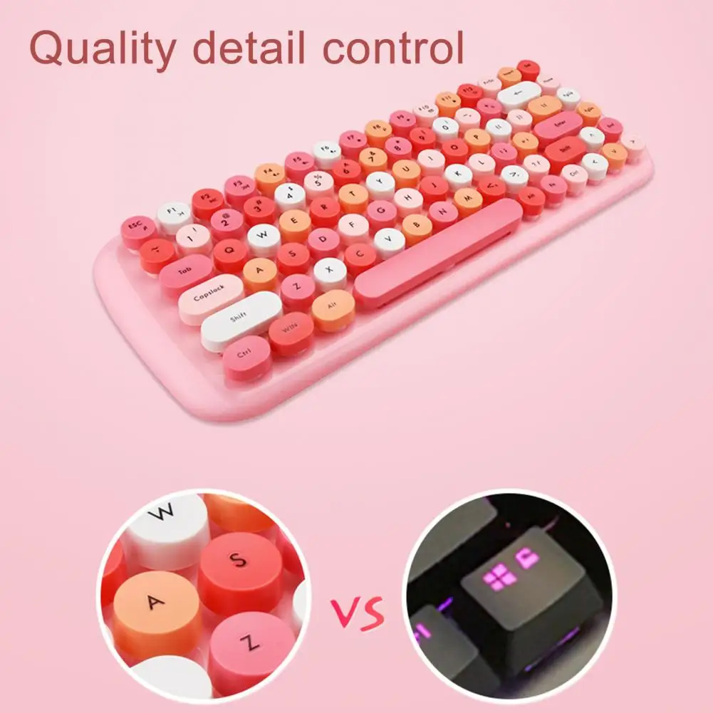 Selling 2.4G Mini Keyboard Jelly Candy Color Keyboard And Mouse Wireless Girly Pink Keyboard Mouse Set