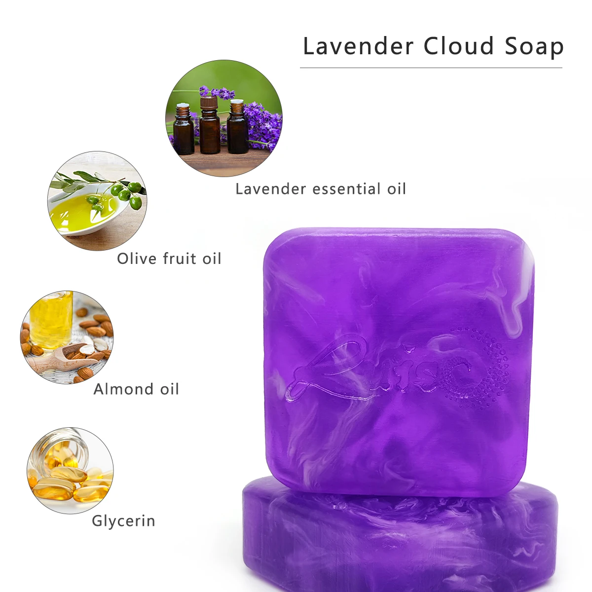 Wholesale Private Label Shrinking Pores Whitening Organic Soap Bar Lavender Handmade Soap