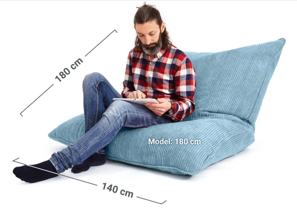 Customized Crash Pad 140*180cm Big Cushion Bean Bag Sofa Living Room Furniture Corduroy Bean Bag Chair Luxury Beanbag Cover