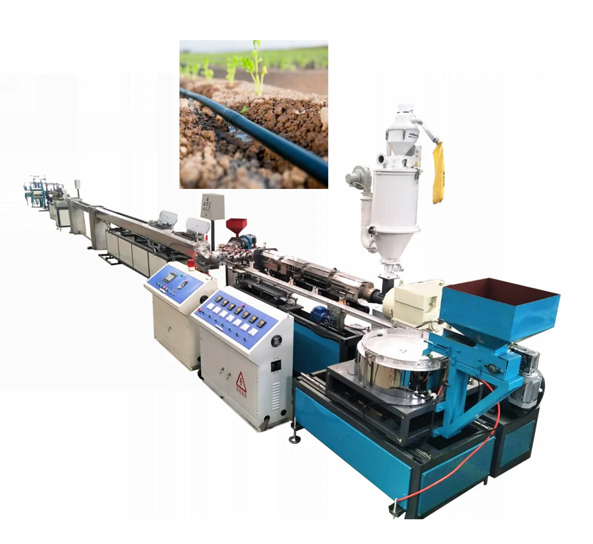 Plastic HDPE PE Farm Agriculture Round Dripper in Line Drip Irrigation Tape Hose Pipe Production Line Making Extruder Extrusion