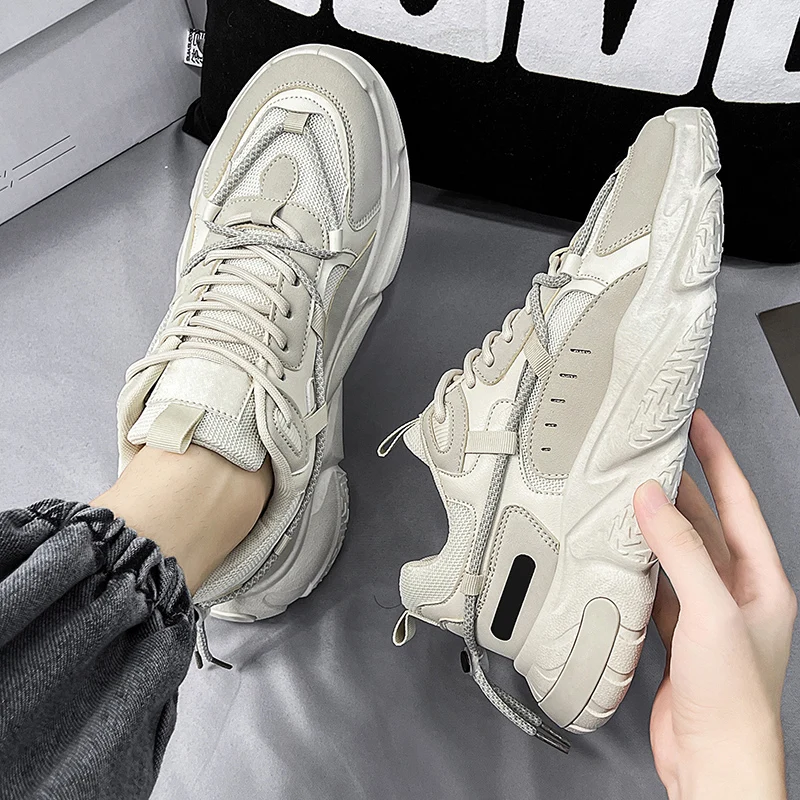 2023 Trendy Men Chunky Platform Sneakers Breathable Casual Sports Shoes