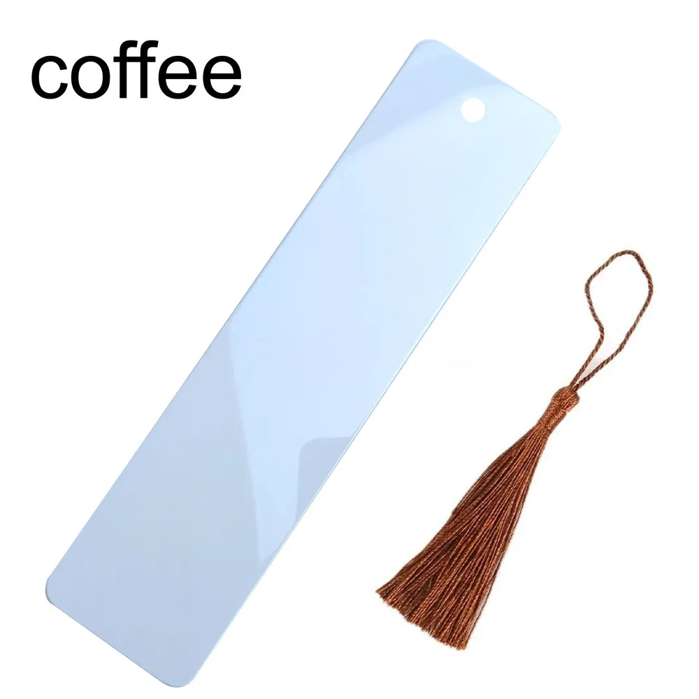 Office Gift Sublimate Craft book mark White Blank aluminium sheet 1mm  Metal Sublimation personalized bookmark with tassel