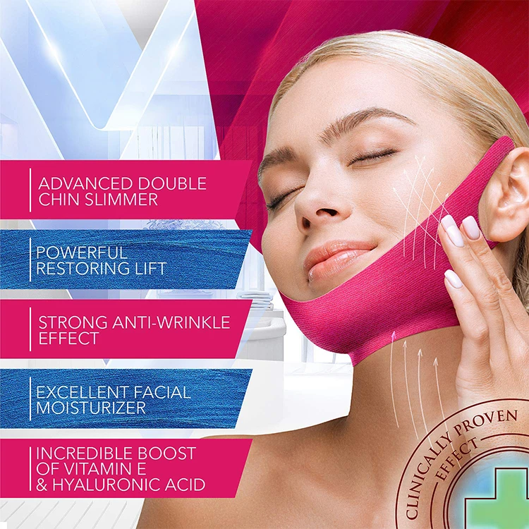 DOUBLE CHIN REDUCER FACE SLIMMING STRAP NECK V SHAPED LIFT TAPE CHIN UP PATCH CONTOUR TIGHTENING FIRMING V LINE LIFTING MASK
