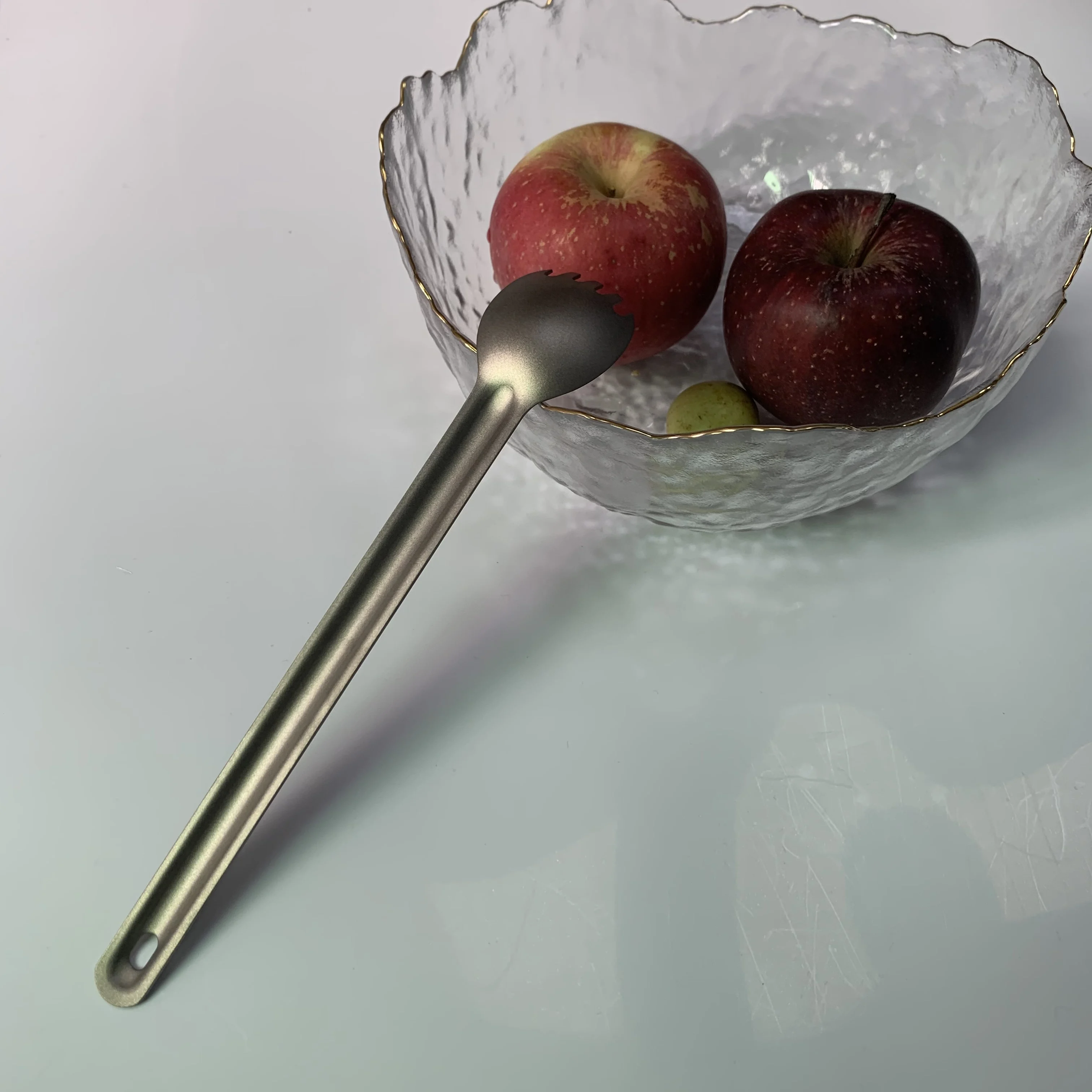 Титановая длинная ручка 8 7 дюймов суп Кемпинг Spork Экологичная кофейная