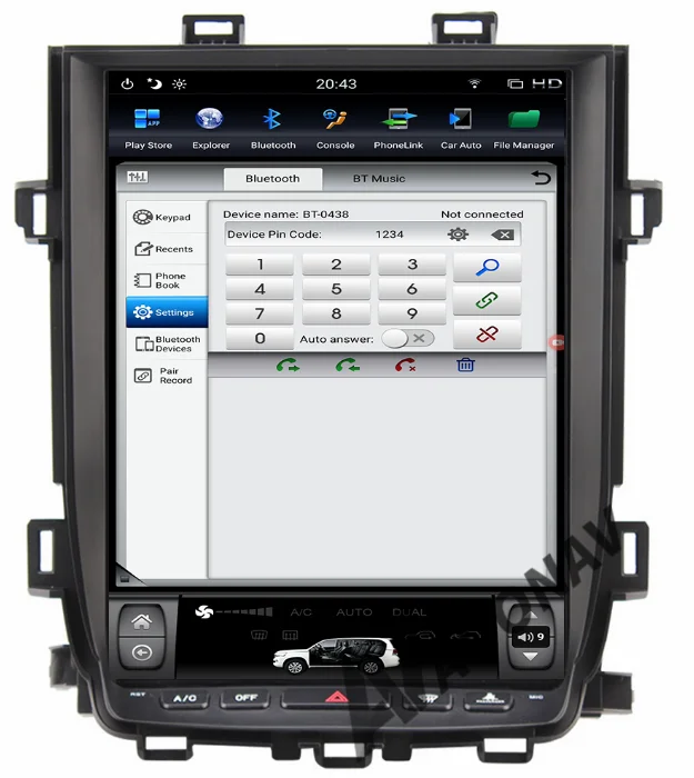 AOONAV 12.1 inch car GPS Radio GPS navigation Android 9.0 Support carplay for TOYOTA Alphard AH20 2010-2014 multimedia player