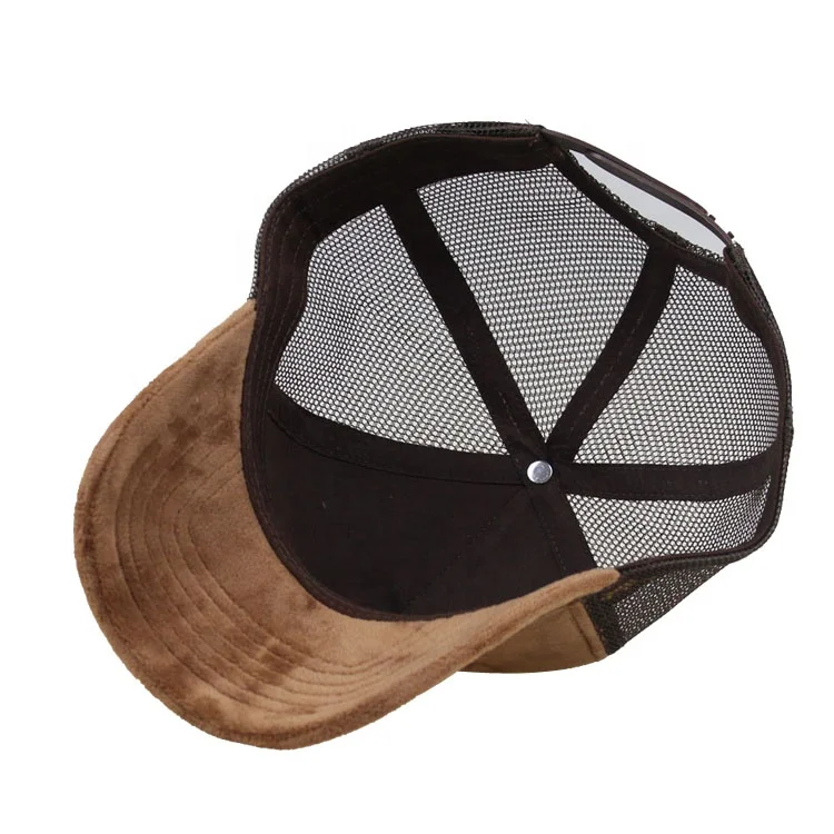 
Custom embroidery velvet and mesh heavy weight wholesale blank trucker hat logo 