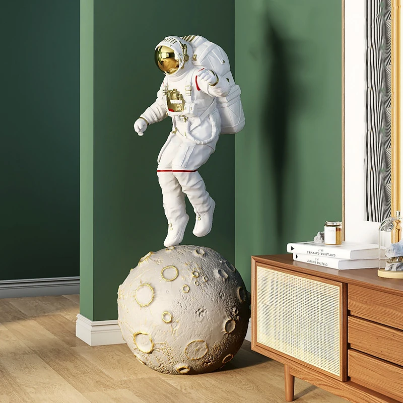 Creative Living Room Office Shop Decoration Astronaut Fiberglass Sculpture Crafts Large Astronaut Sculpture Decoration