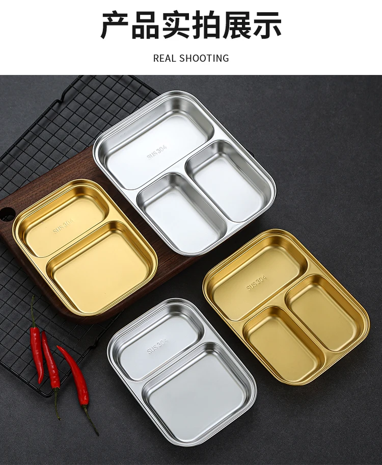 Compartment plate Stainless Steel Divided Dinner Plate Meal tray Kids Toddlers Babies Tray For Dinner And Lunch