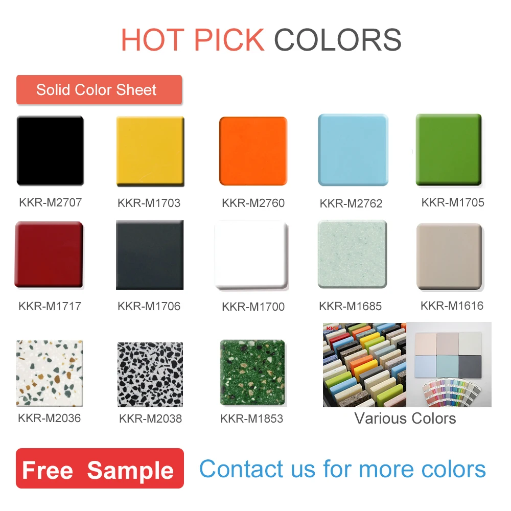 
Customized Solid Surface Artificial Stone Resin Countertops Kitchen Acrylic Solid Surface 