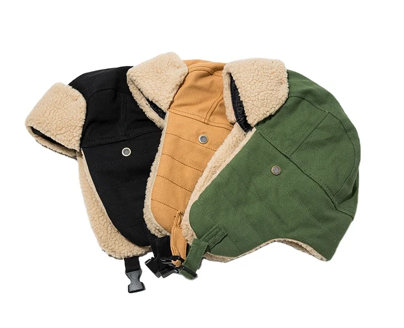 2021 Custom unisex winter warm windproof ear flaps fleece fur trooper hats outdoor bomber trapper hat