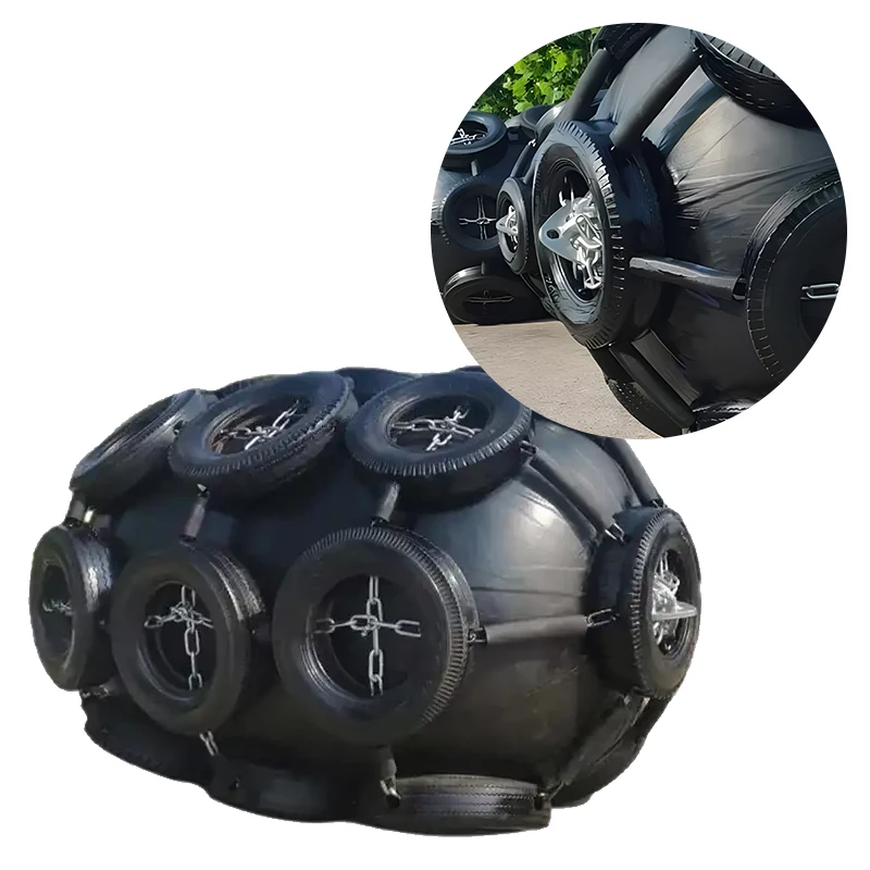 Hot sale pneumatic rubber fender with solid chains and tyres for marine