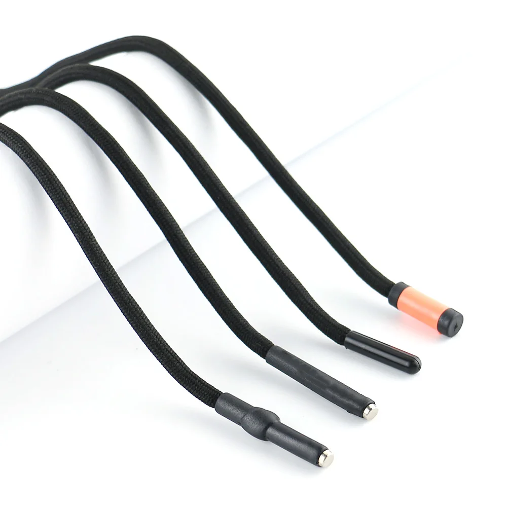 Custom Logo Braided Polyester Round Hoodie Drawcord Draw Cord String With Plastic Or Metal Tip