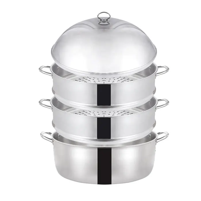 Versatile Professional Stainless Steel Pot Steamers 50cm/Superior 304 material kitchen 2-layer Food Bun Steamer Cooking pot