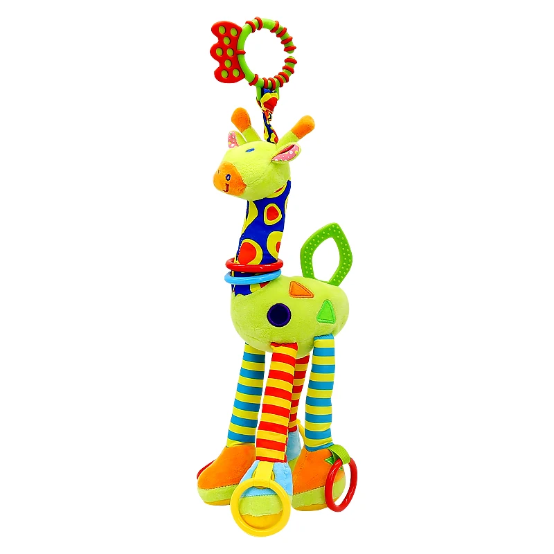 Baby plush toy lathe hanging newborn giraffe teether bell puzzle doll BB device teether