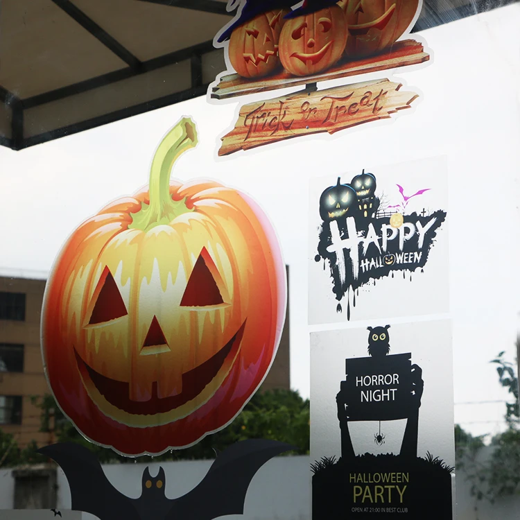 Custom pvc transparent Glass window halloween
