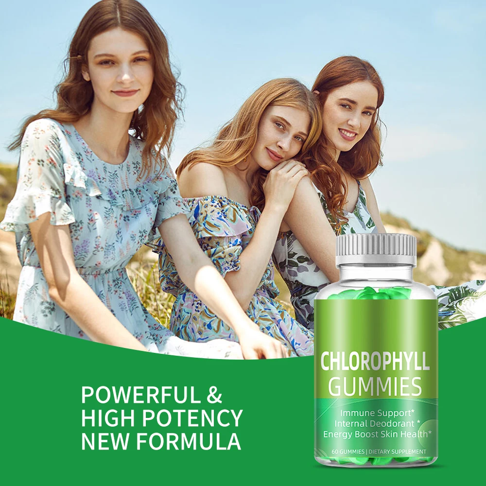 OEM/ODM Private Label Organic Vegan Chlorophyll Gummies Chlorophyll gummy for Detox Diarrhea Promote Digestion