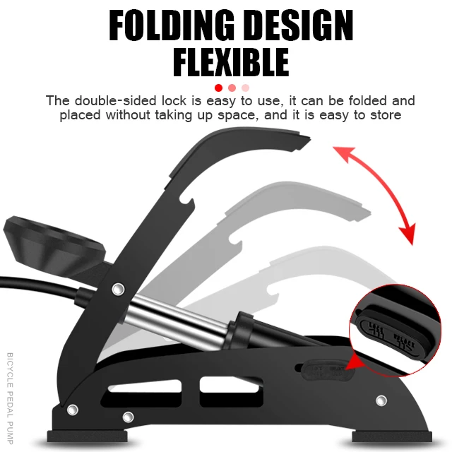 Складной велосипедный воздушный насос Xunting 180psi, двухцилиндровый портативный насос с манометром