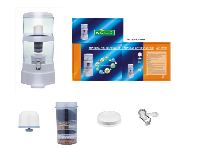 28L non electric household water purifier filtration system ion generator ultrafiltration water purification system bottle