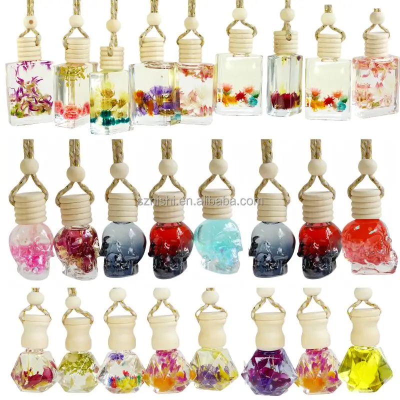 New arrival bottle car freshener diffuser various scents parfums for auto plant essential oils with dry flower fragrance for car