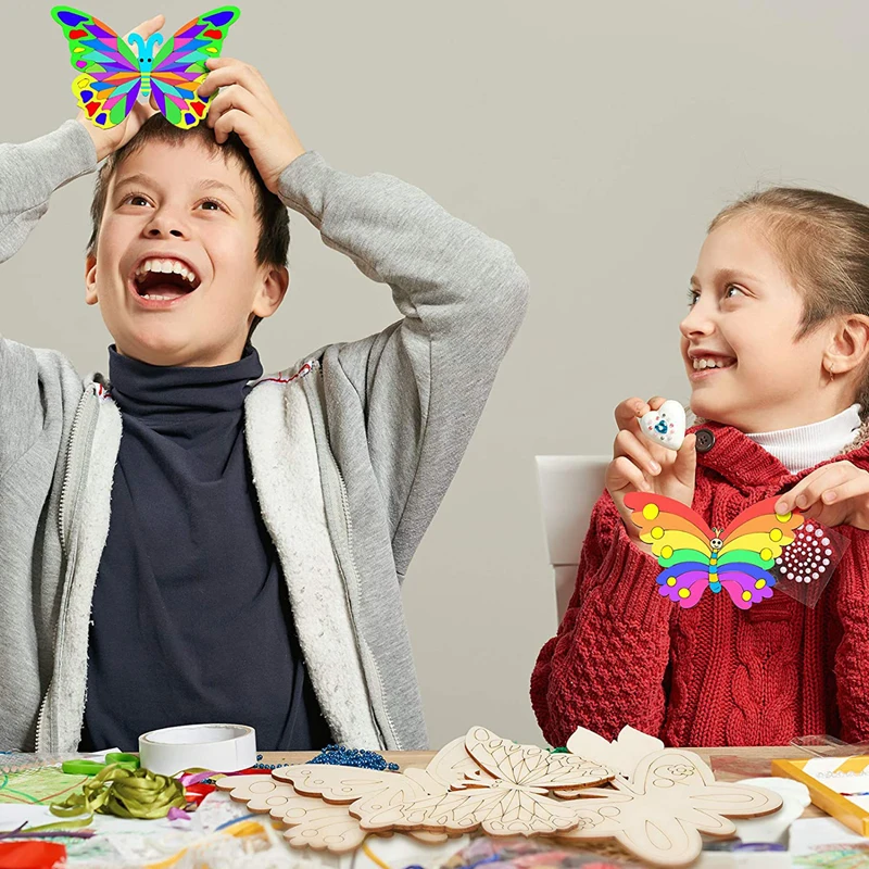 25 штук Недостроенный Деревянный Бабочка вырезы пустой бабочка деревянные ломтики краска ремесла Сделай Сам ремесло подходящий размер для детей живопись
