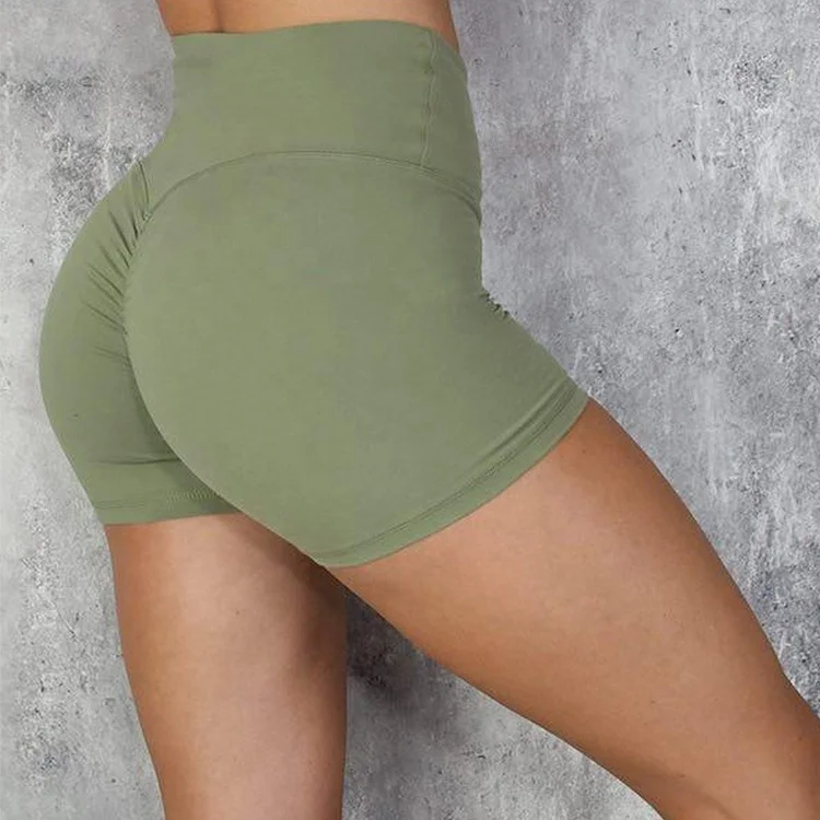 Сухой Fit Пользовательские высокая талия Дамы Scrunch прикладом спортивные сжатия Спортивная Йога Бег Оптовая Booty тренажерный зал шорты для женщин