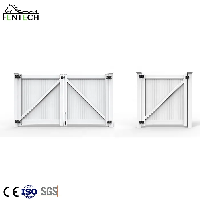 White plastic cheap 8ft and 6 feet outdoor vinyl privacy fence gate