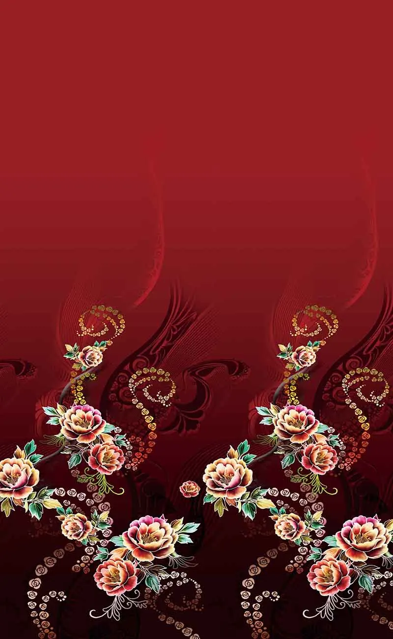 Fashion  Black Polyester Spandex Floral Print Jersey Knit Fabric